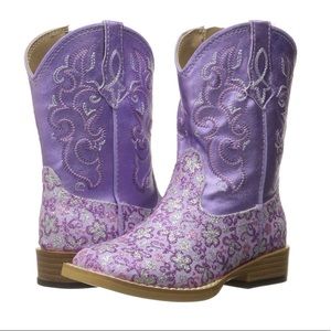 Roper toddler lavender sparkle western boots